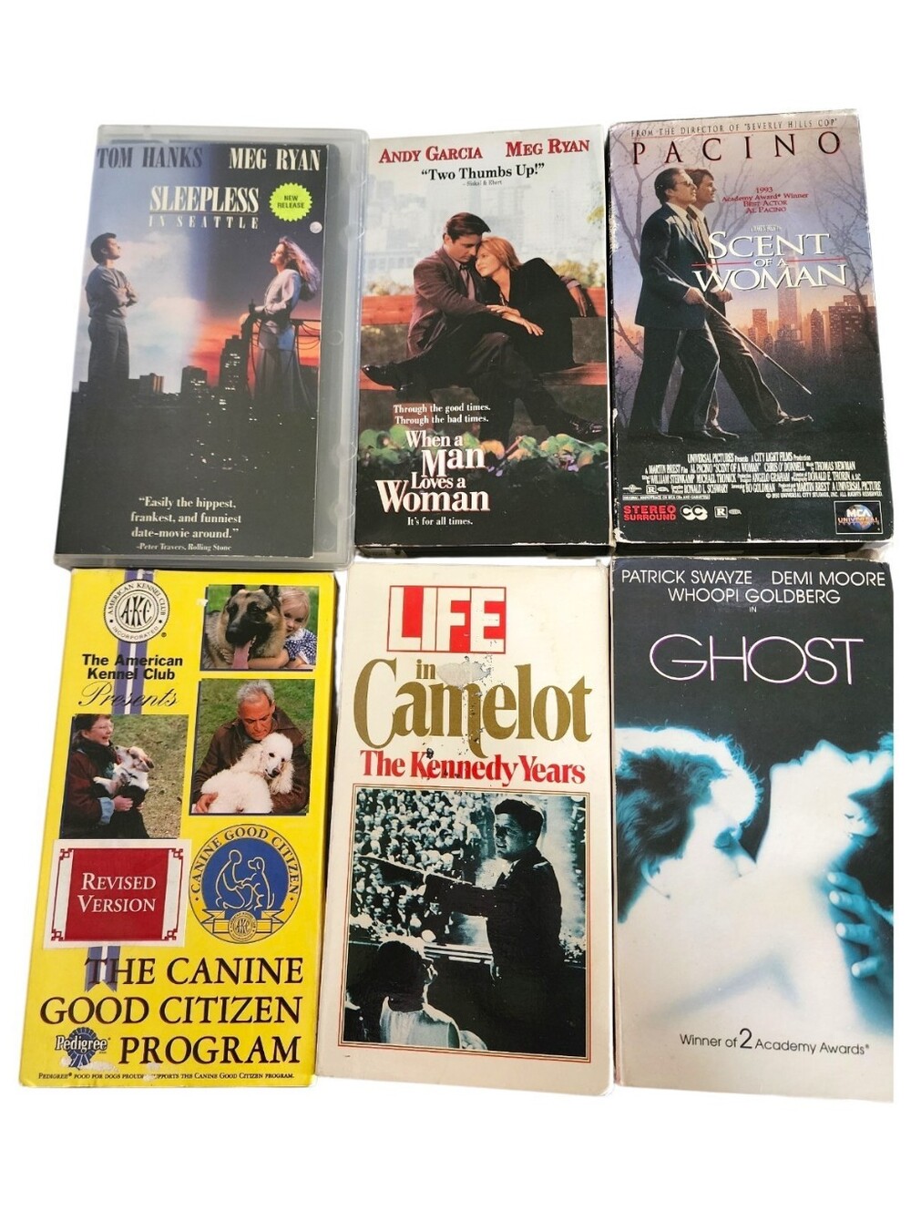 6pc vintage 1980s/1990s VHS tapes Set